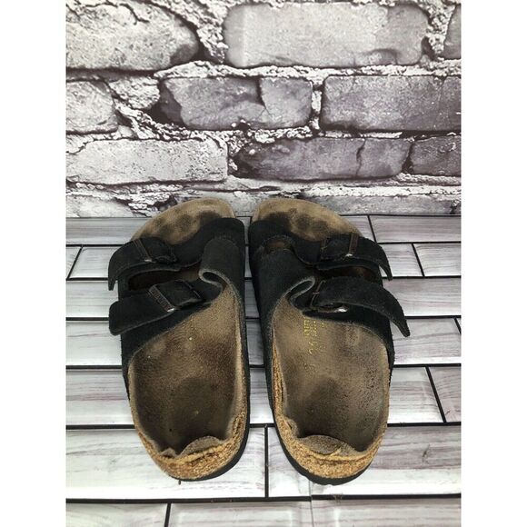 Birkenstock Arizona Black Suede Leather Cork Slides Sandals Women Sz 36EU/5M US - Picture 4 of 15